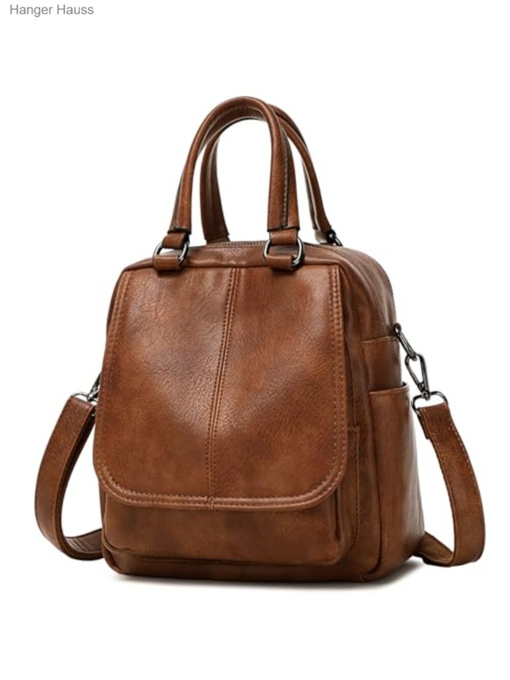 Women's Vegan Leather Small Backpack Purse with Multiple Pockets, Adjustable